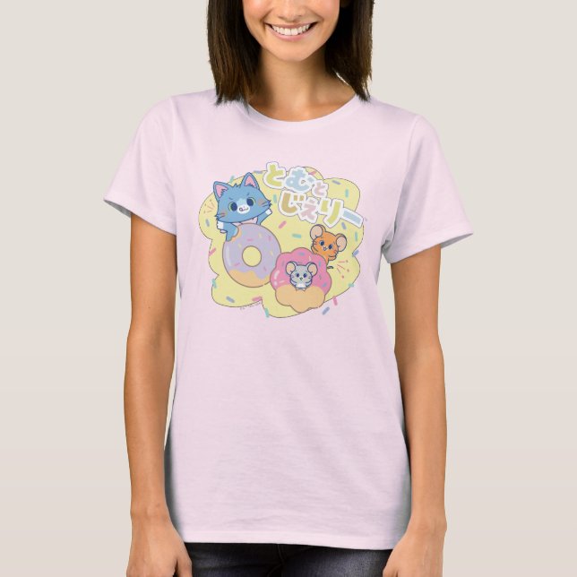Camiseta Anime as Delícias da Rosquinha com Tom, Jerry e Tu (Frente)