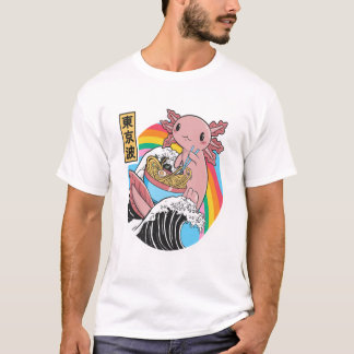 Camiseta Anime Axolotl Waifu Que Ama Anime Ramen E Sketc