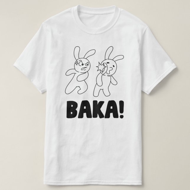 Camiseta Anime Baka Rabbit Slap Japonês (Frente do Design)