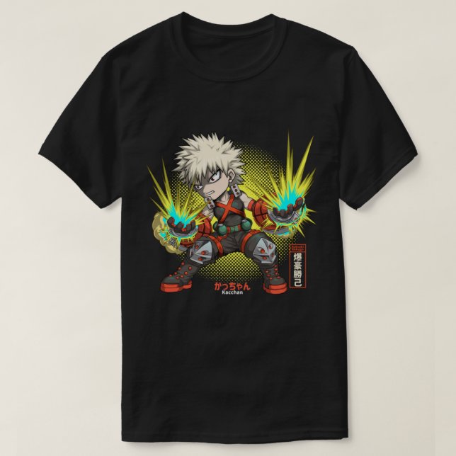 Camiseta Anime Bakugo Kacchan T-Shirt (Frente do Design)