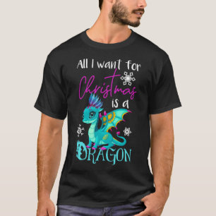Camiseta Anime bonitinho O que quero no Natal é um Dragão P