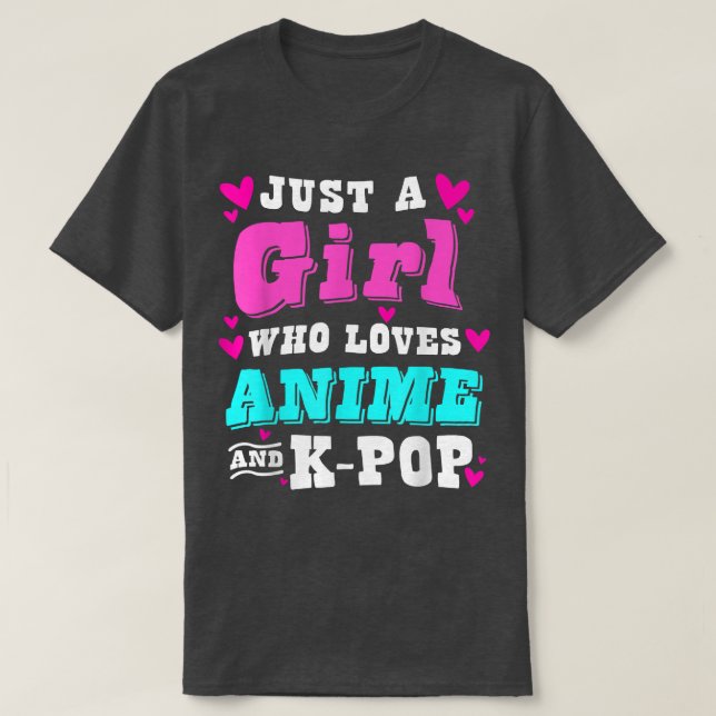 Camiseta Anime bonitinho só uma garota que ama anime e pop  (Frente do Design)