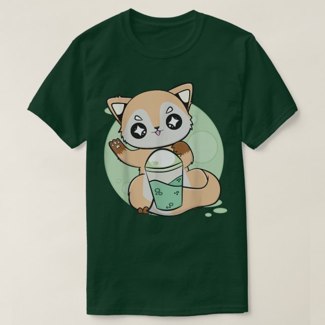 Camiseta Anime Bonito Com Boba E Leite De Pérolas Tea 529 (Frente do Design)