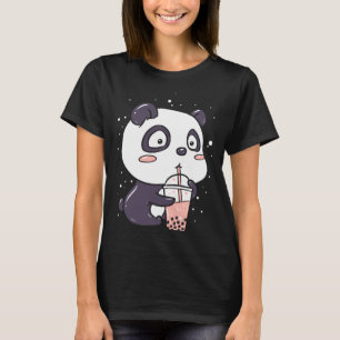 Camiseta Anime Bonito Panda É Bebendo Boba Bubble Tea l Div