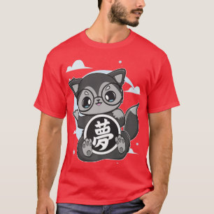 Camiseta Anime Bonito Preto Com Dream Kanji E Japonês