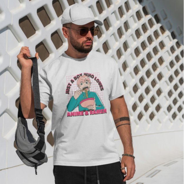 Camiseta Anime Boy Comendo Ramen (Criador carregado)