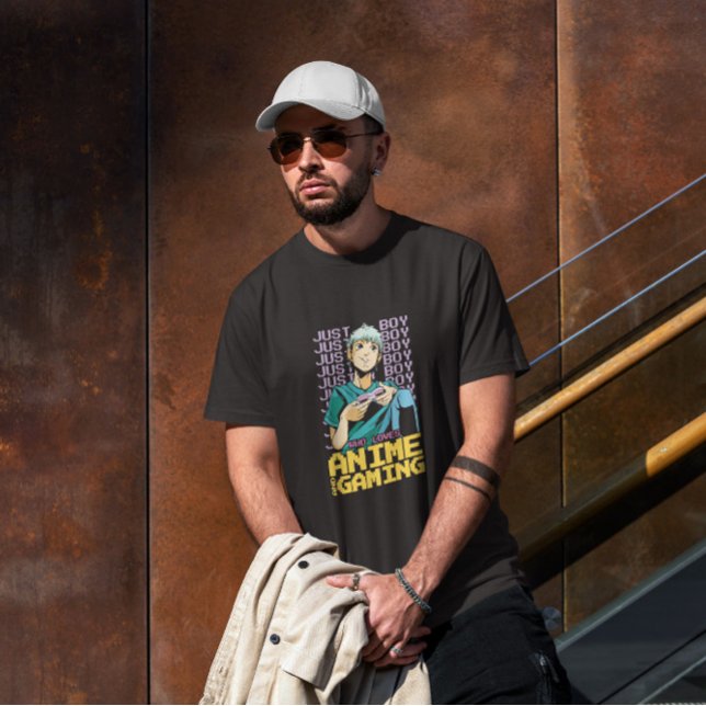 Camiseta Anime Boy tocando Videos games (Criador carregado)