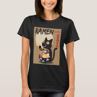 Camiseta Anime Cat Ramen Instant Noodles Funny Japanese Cat