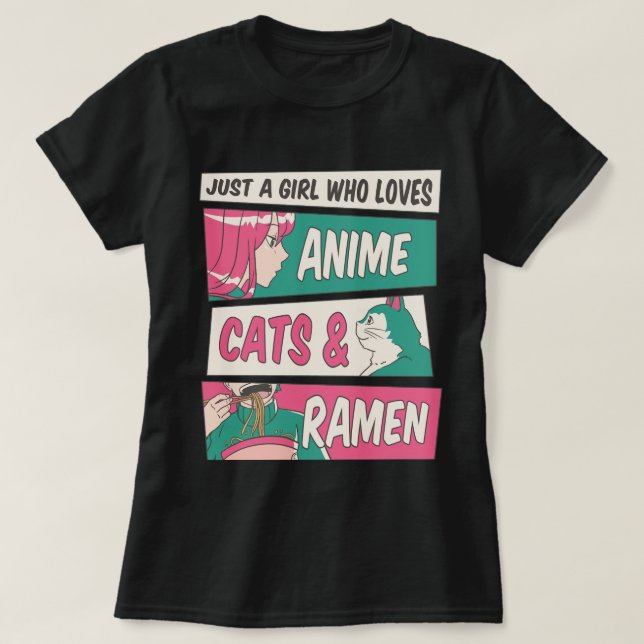 Camiseta Anime Cats Ramen Tshirt-PR (Frente do Design)