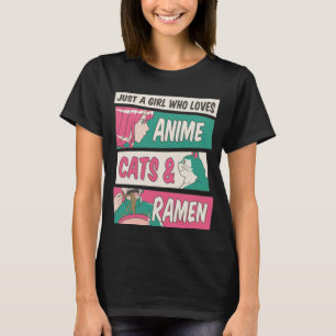Camiseta Anime Cats Ramen Tshirt-PR