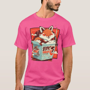 Camiseta Anime da Raposa Vermelha Japonesa Kawaii