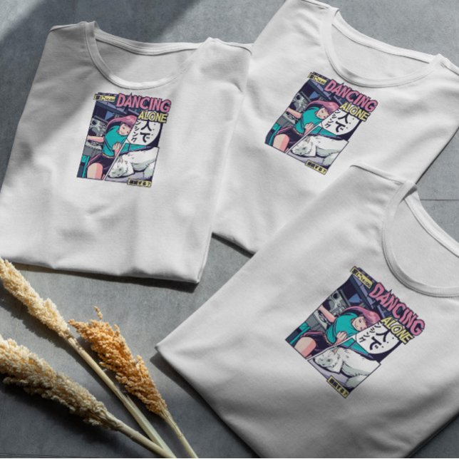 Camiseta Anime Dancing Vaporwave (Criador carregado)