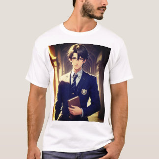 Camiseta Anime de bonitão na farda universitária