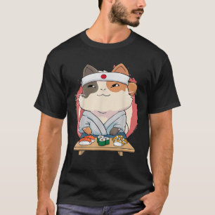 Camiseta Anime de Cats Sushi Kawaii