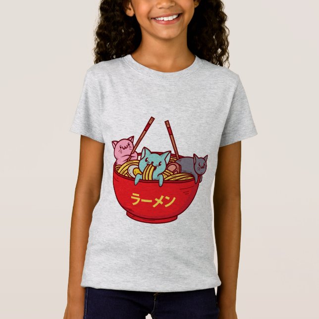 Camiseta Anime de Kawaii Gato Engraçado Adorável Marinheiro (Frente)