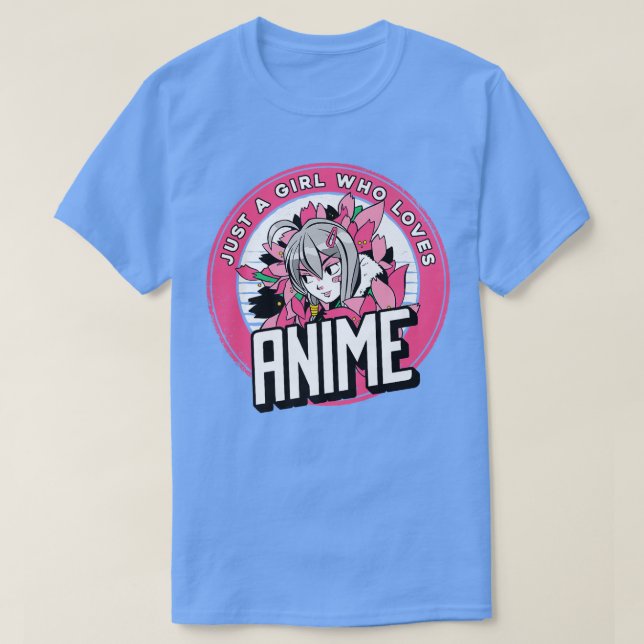 Camiseta Anime De Manga Do Japão Apenas Uma Menina Que Ama  (Frente do Design)