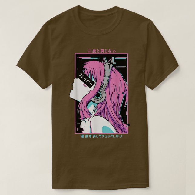 Camiseta Anime de Waifu, uma espécie estética de vaporwave (Frente do Design)