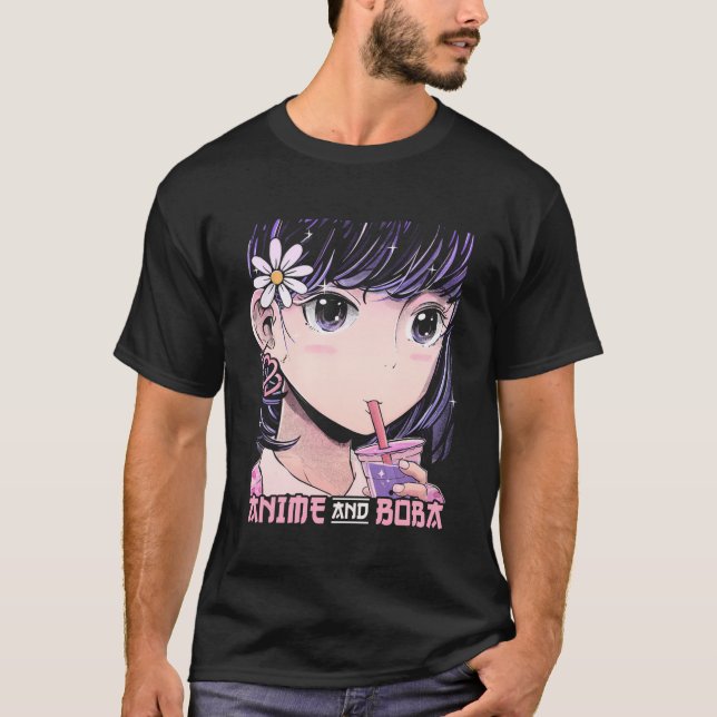 Camiseta Anime E Boba Boba Bubble Tea Kawaii Anime (Frente)
