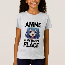 Camiseta Anime É O Meu Feliz Lugar, Meninas Gráfico