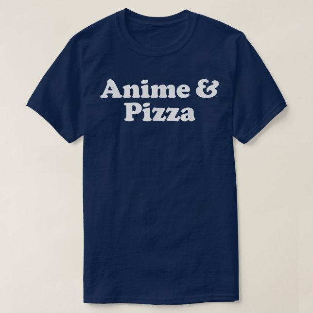 Camiseta Anime e Pizza Kawaii (Frente do Design)