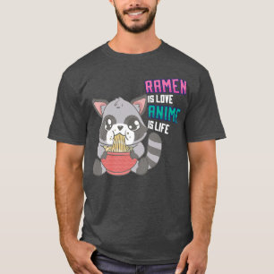 Camiseta Anime e Ramen Racoon - Sopa Otaku Noodle