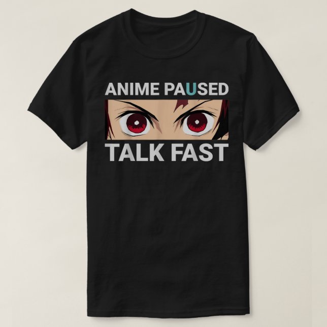 Camiseta Anime em Pausa Conversa Rápida  (Frente do Design)