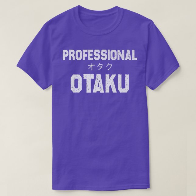 Camiseta Anime Engraçado, Anime Profissional Otaku Premiu (Frente do Design)
