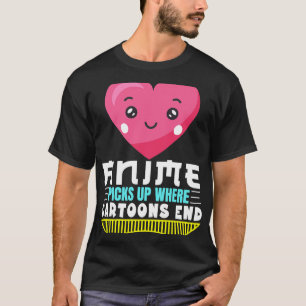 Camiseta Anime Engraçado Cita Anime Pega Onde Cartoons Le