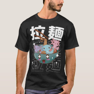 Camiseta Anime estético Kawaii Axolotl Dentro Ramen Bowl