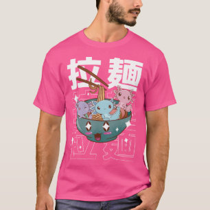 Camiseta Anime estético Kawaii Axolotl Dentro Ramen Bowl