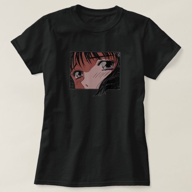 Camiseta Anime Eyes Girl Japan Indie Aesthetic Japanese (Frente do Design)