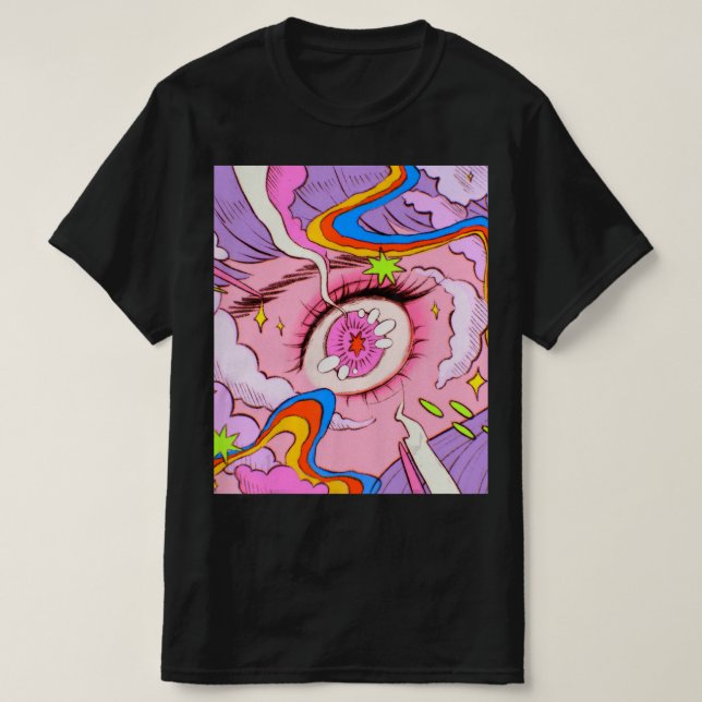 Camiseta Anime Eyes Pastel Kawaii Egirl Japonês estético (Frente do Design)