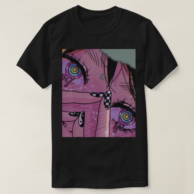 Camiseta Anime Eyes Pastel Kawaii Girl Aesthetic Japanese O (Frente do Design)