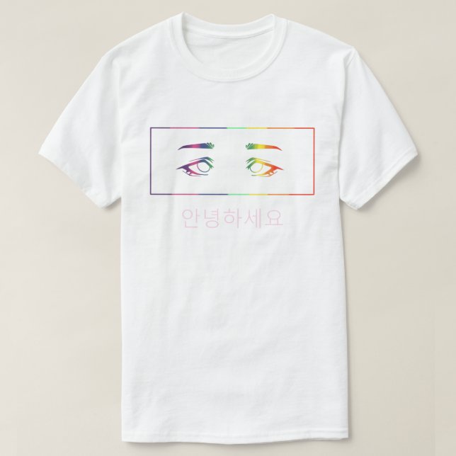 Camiseta Anime Eyes Rainbow T-Shirt [olá] (Frente do Design)