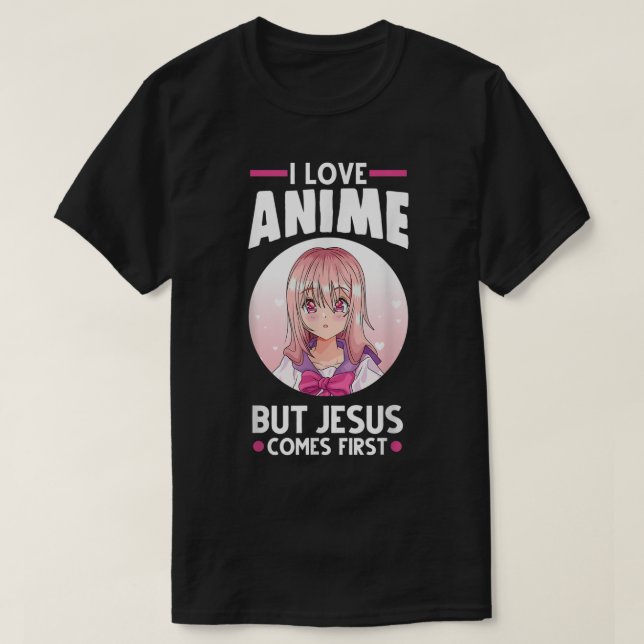 Camiseta Anime Faith Jesus First Design (Frente do Design)