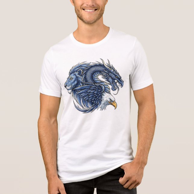 Camiseta Anime Fantasy Beast Fusion - Leão, Águia  (Frente)