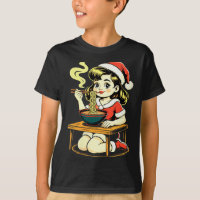 Anime Feminino Ramen Natal Kawaii Garota de Papai