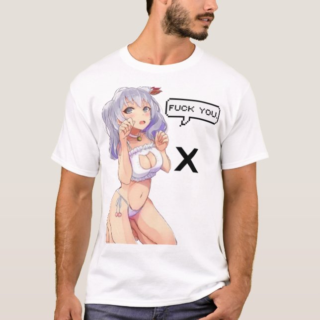 Camiseta Anime Figuras Menina Feia Japonesa Gato Sexy Ea (Frente)