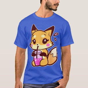 Camiseta Anime Fo Bebendo Bubble Tea Kawaii 41