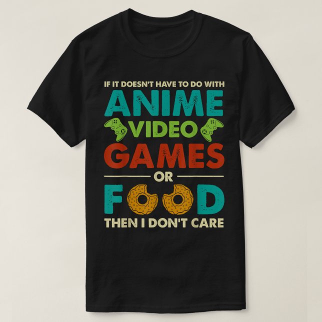 Camiseta ANIME GAMES BOM , Não Me Importo Mangá Japonês Kaw (Frente do Design)