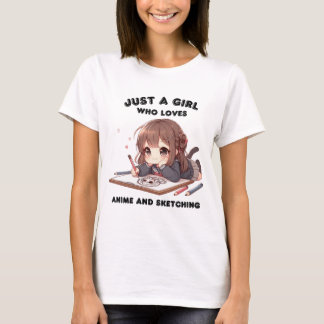 Camiseta anime garota, apenas uma garota que ama anime e es