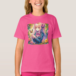 Camiseta Anime Girl and Butterfly