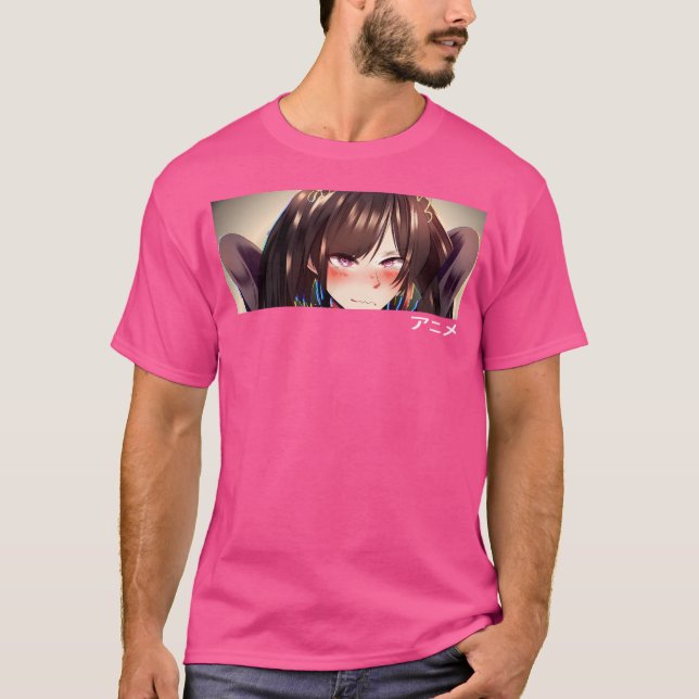 Camiseta Anime Girl Eyes Anime Em Caracteres Japoneses (Frente)