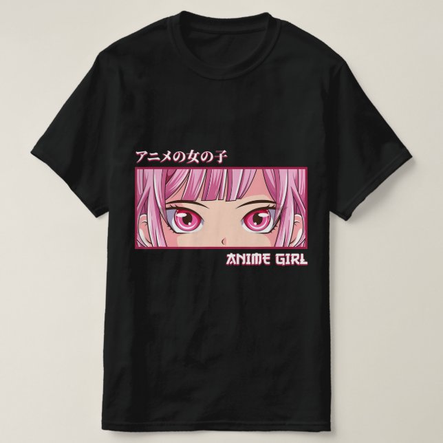 Camiseta Anime Girl Eyes Japonês Art Anime Estético (Frente do Design)