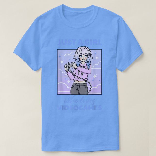 Camiseta Anime Girl Gaming Lover Videogames Otaku Anime Gam (Frente do Design)