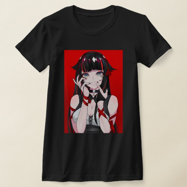 Camiseta Anime Girl Kawaii Waifu Aestética japonesa Manga O (Postura )