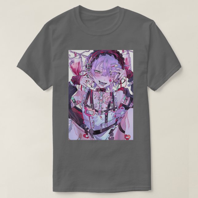 Camiseta Anime Girl Kawaii Yandere Waifu Aesthetic Japanese (Frente do Design)