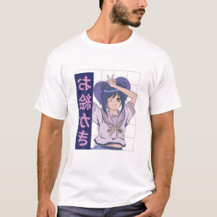 Camiseta Anime Girl Lofi Aestética Da Kawaii Retro 90S Japa