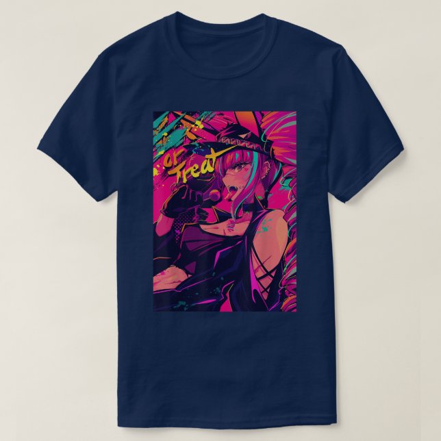Camiseta Anime Girl Retro 80s Aesthetic Vaporwave Waifu Hal (Frente do Design)