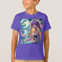Anime Girl Singing Moonlight Pixie Rainbow Mermaid